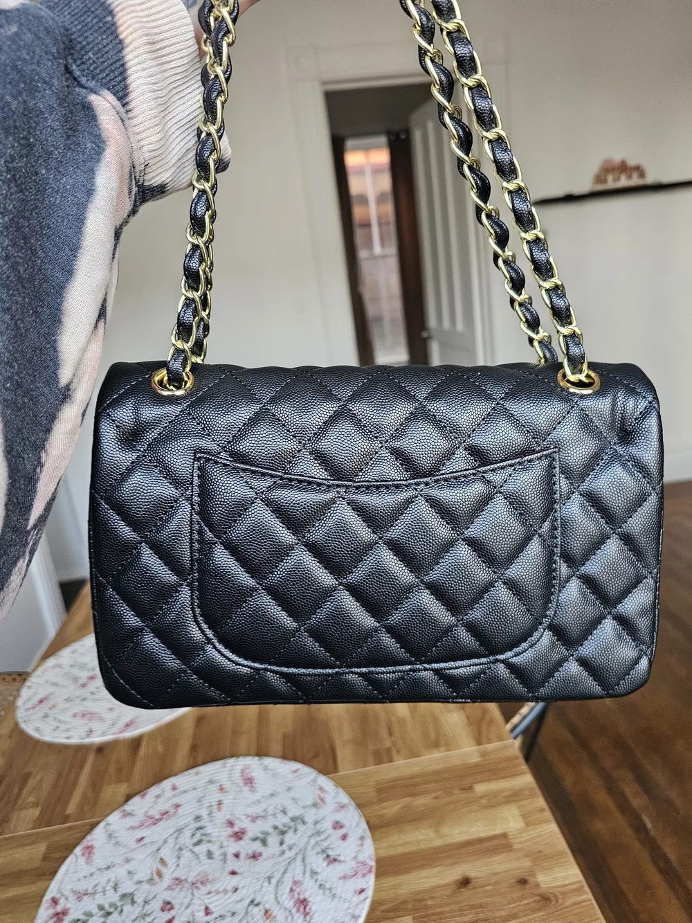 Chanel Black Quilted Leather Shoulder Bag with Red Interior - Picture 3 of 9